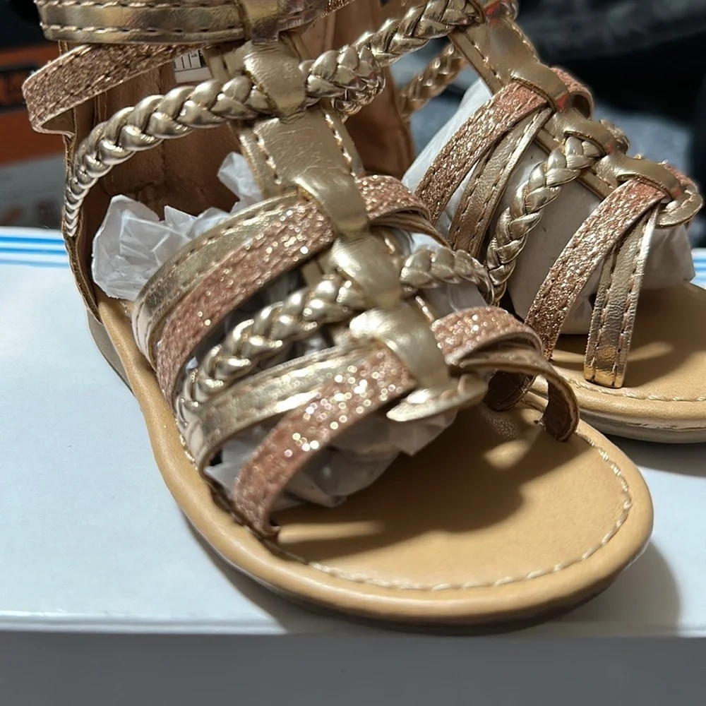 Rose Gold Toddler Sandals Fenna sz 5M New